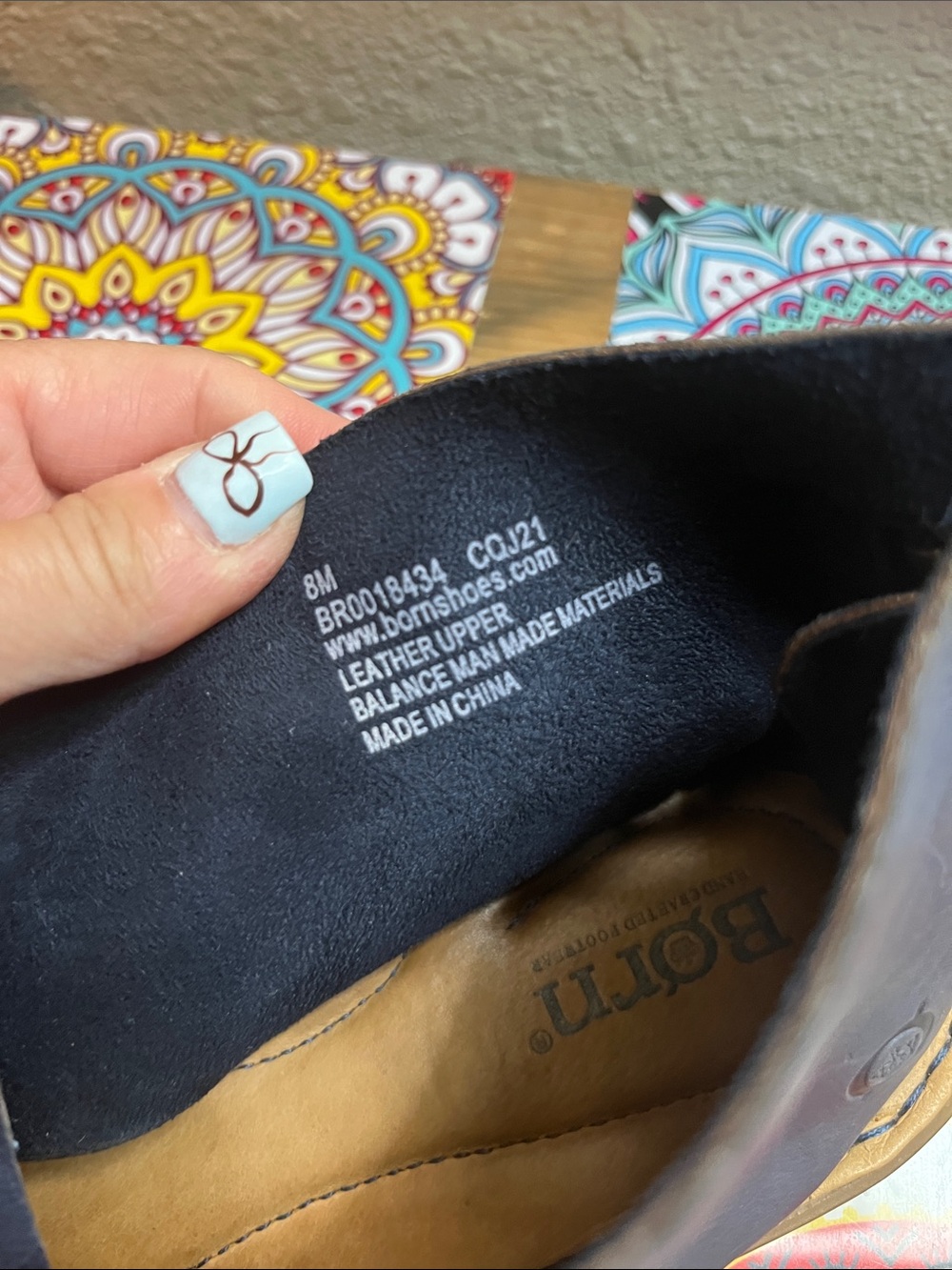 Born Women's Iwa Flat Leather Sandal Navy Marine Sz 8 - Picture 6 of 10